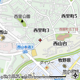 愛知県名古屋市名東区西里町3丁目14周辺の地図