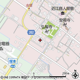 滋賀県東近江市五個荘金堂町595周辺の地図
