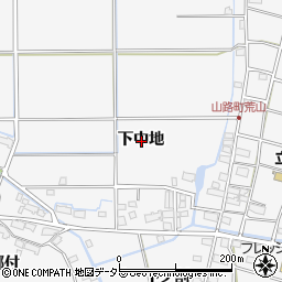 愛知県愛西市山路町下中地周辺の地図