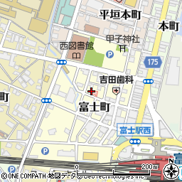 静岡県富士市富士町周辺の地図