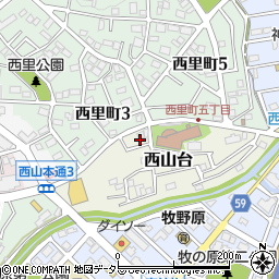 愛知県名古屋市名東区西山台207周辺の地図