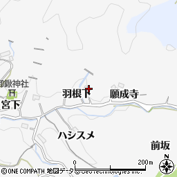 愛知県豊田市小峯町羽根下周辺の地図