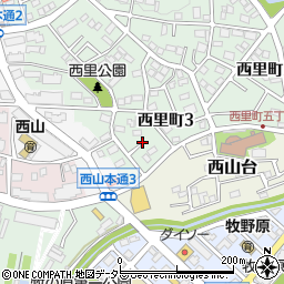 愛知県名古屋市名東区西里町3丁目周辺の地図