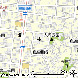 愛知県名古屋市中村区烏森町6丁目周辺の地図
