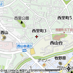 愛知県名古屋市名東区西里町3丁目25周辺の地図
