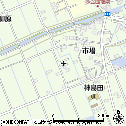 愛知県津島市中一色町市場71-11周辺の地図