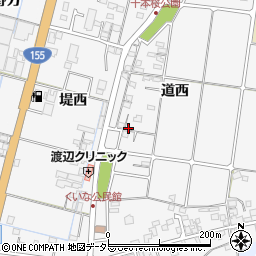 愛知県愛西市佐屋町道西156周辺の地図