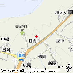 愛知県豊田市富岡町日向周辺の地図