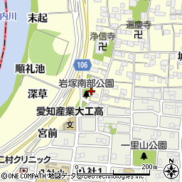 岩塚南部公園周辺の地図