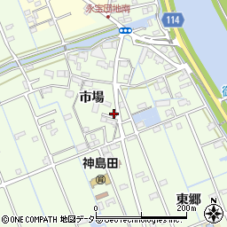 愛知県津島市中一色町市場123-2周辺の地図