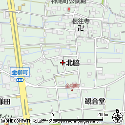 愛知県津島市金柳町北脇周辺の地図