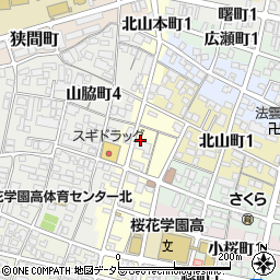 愛知県名古屋市昭和区北山本町周辺の地図