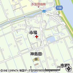 愛知県津島市中一色町市場123-5周辺の地図