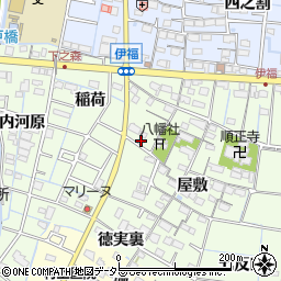 愛知県あま市七宝町下之森屋敷代周辺の地図
