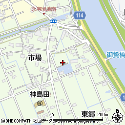 愛知県津島市中一色町市場161周辺の地図