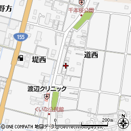 愛知県愛西市佐屋町道西159周辺の地図