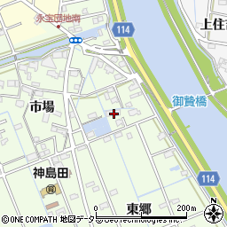 愛知県津島市中一色町市場167-8周辺の地図
