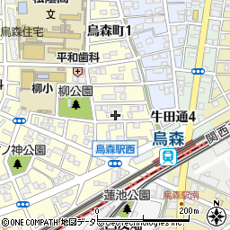 愛知県名古屋市中村区烏森町1丁目80周辺の地図