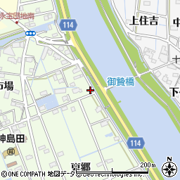 愛知県津島市中一色町市場167-5周辺の地図