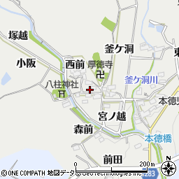 愛知県豊田市本徳町西前周辺の地図