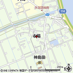 愛知県津島市中一色町（市場）周辺の地図