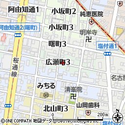愛知県名古屋市昭和区広瀬町周辺の地図