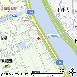 愛知県津島市中一色町市場167-6周辺の地図
