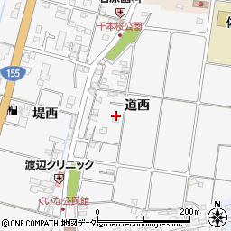 愛知県愛西市佐屋町道西140周辺の地図