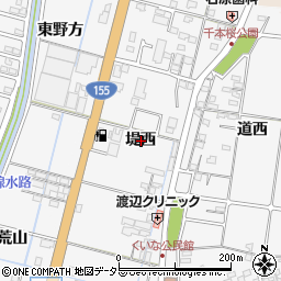 愛知県愛西市佐屋町堤西周辺の地図