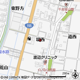 愛知県愛西市佐屋町（堤西）周辺の地図