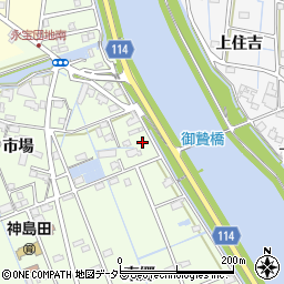 愛知県津島市中一色町市場179-2周辺の地図