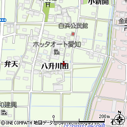 愛知県津島市白浜町八升川田周辺の地図
