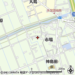 愛知県津島市中一色町市場79-2周辺の地図