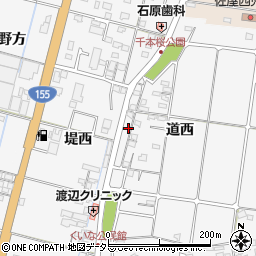 愛知県愛西市佐屋町道西168周辺の地図