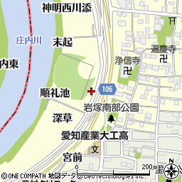 愛知県名古屋市中村区岩塚町寺西周辺の地図