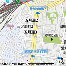 愛知県名古屋市中川区五月通周辺の地図