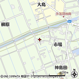 愛知県津島市中一色町市場91周辺の地図