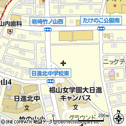 愛知県日進市竹の山周辺の地図