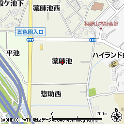 愛知県日進市北新町薬師池周辺の地図