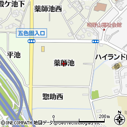 愛知県日進市北新町（薬師池）周辺の地図