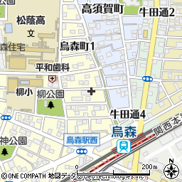 愛知県名古屋市中村区烏森町1丁目67周辺の地図