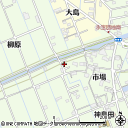 愛知県津島市中一色町市場93-2周辺の地図