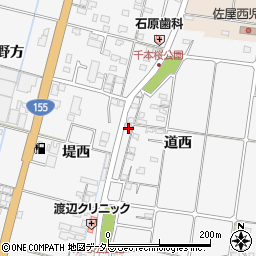 愛知県愛西市佐屋町道西166周辺の地図