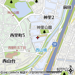 愛知県名古屋市名東区神里2丁目165周辺の地図