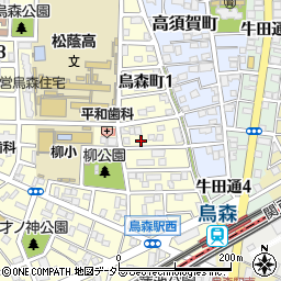 愛知県名古屋市中村区烏森町1丁目60周辺の地図