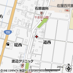 愛知県愛西市佐屋町道西51周辺の地図