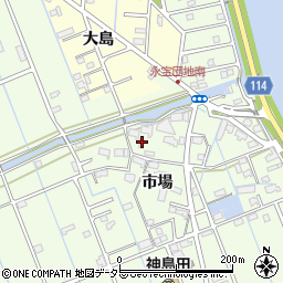 愛知県津島市中一色町市場98周辺の地図