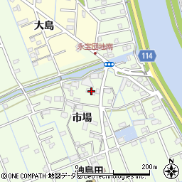 愛知県津島市中一色町市場109周辺の地図