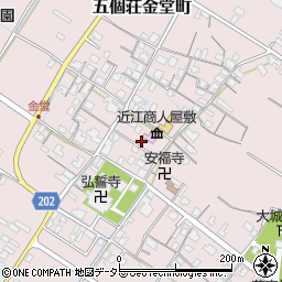 滋賀県東近江市五個荘金堂町632周辺の地図