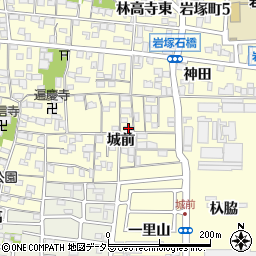 愛知県名古屋市中村区岩塚町城前22周辺の地図